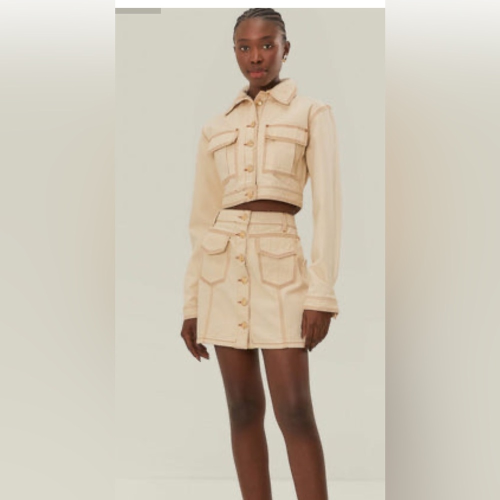 Farm Rio set. Women's Cream Jacket and skirt